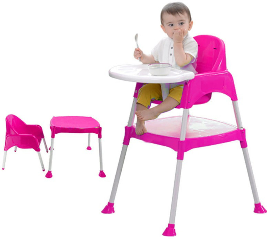 Little Tribe Multifuction Kids High Chair (Pink, White)