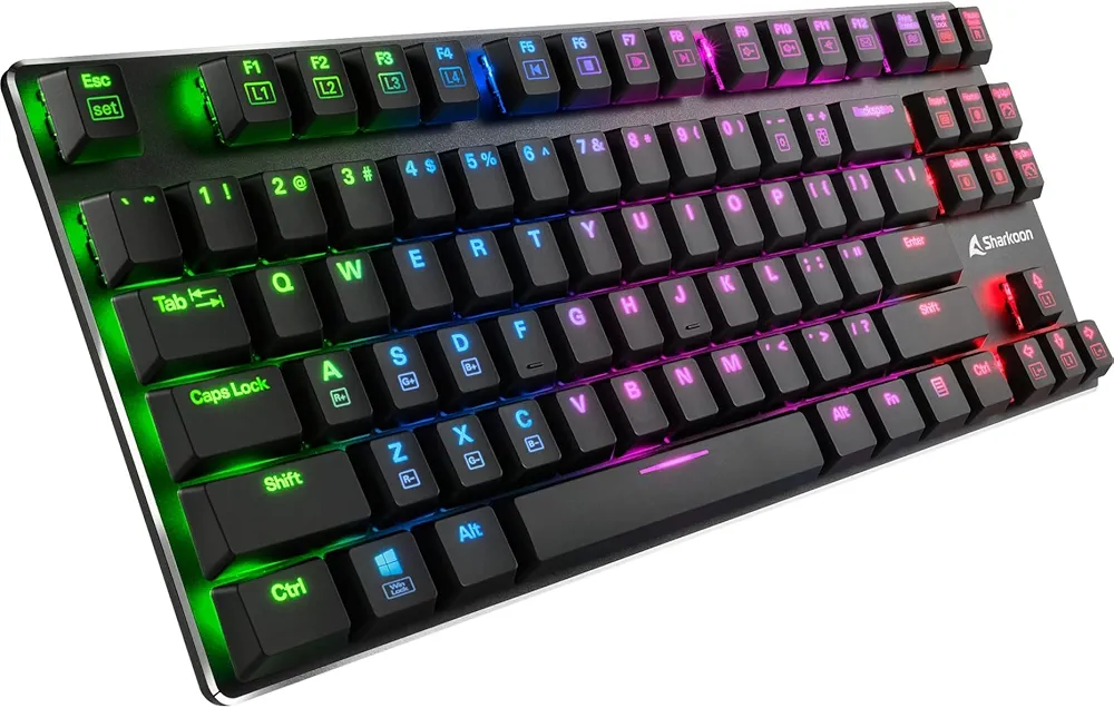 Sharkoon PureWriter TKL RGB Mechanical Wired Gaming Keyboard I Min. 50 Million Keystrokes- Black