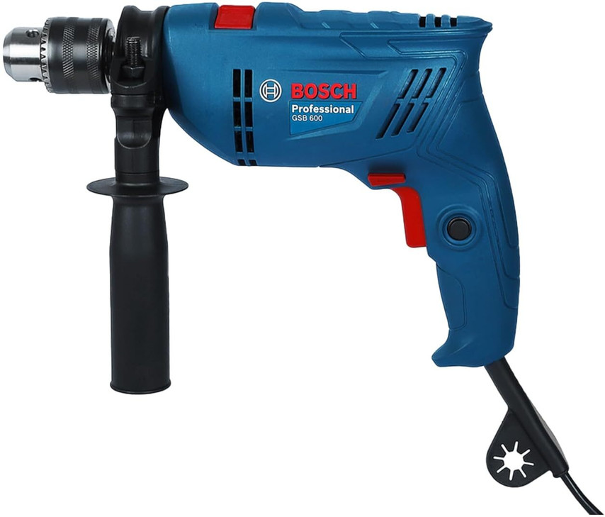 BOSCH GSB600 Corded Electric Impact 13mm, 600W, 3000rpm, Variable Speed, Forward/Reverse Rotation, In Carton Box, Pistol Grip Drill (13 mm Chuck Size)